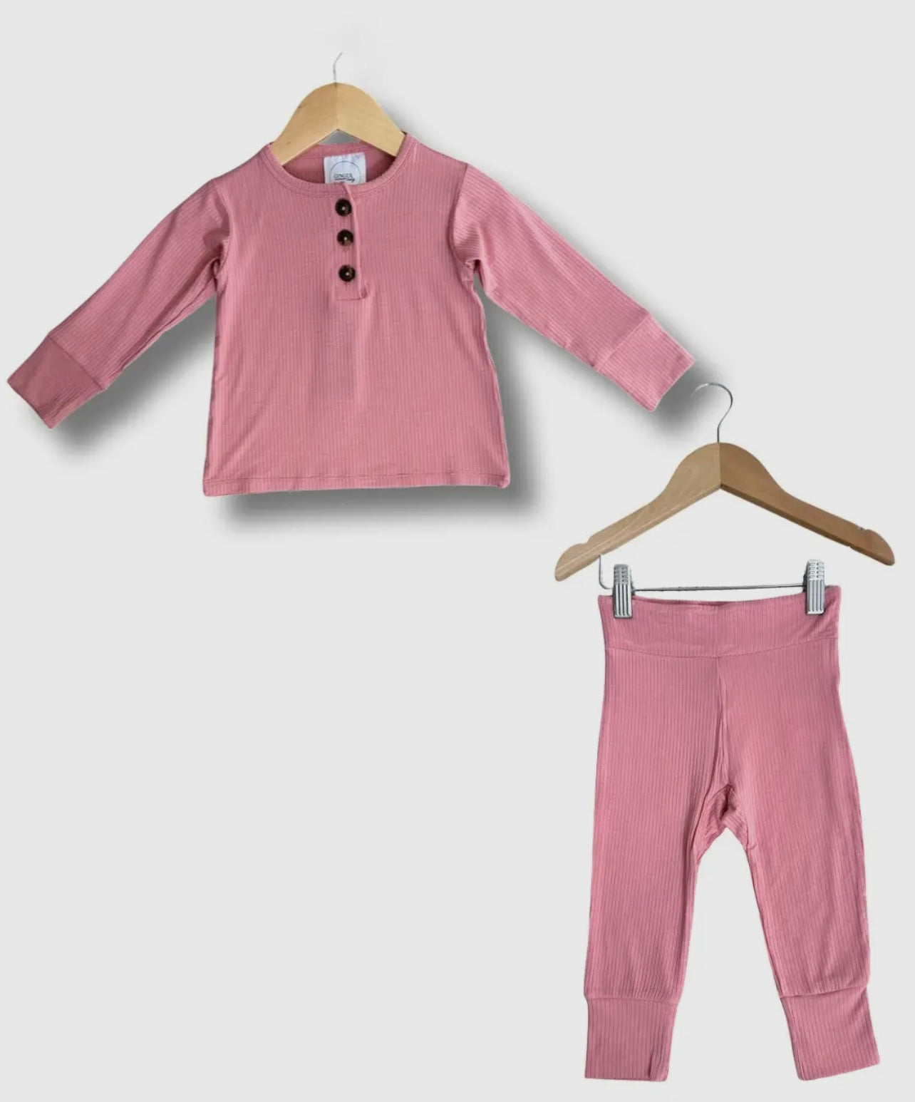 Pink Ribbed Bamboo Set