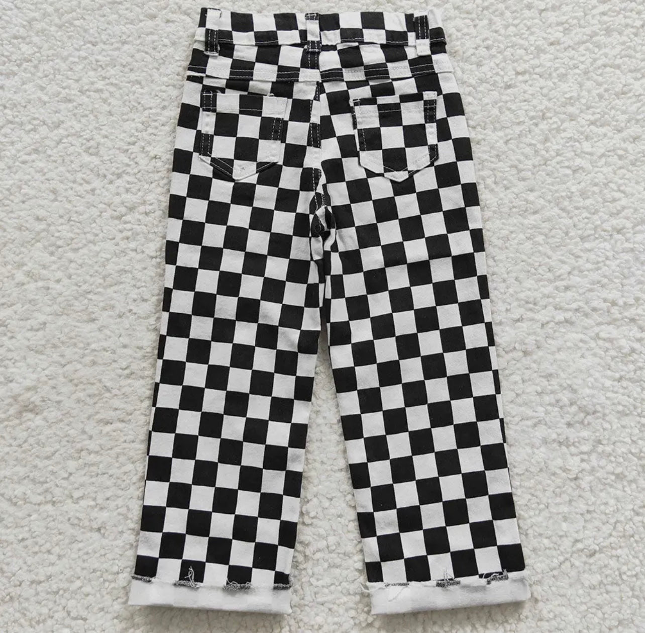 Checkered Distressed Jeans