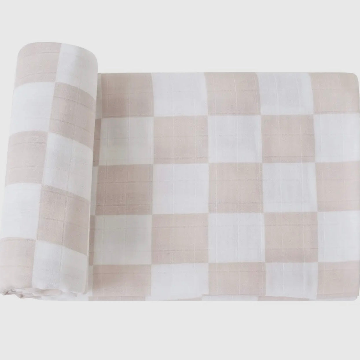 Taupe check swaddle