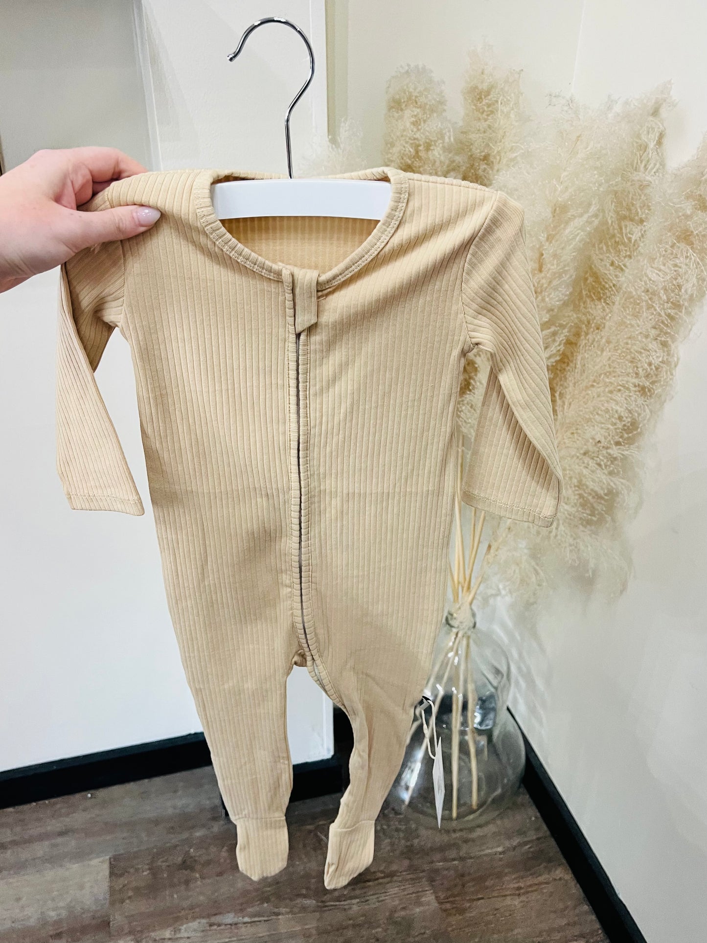 Beige Cotton Romper