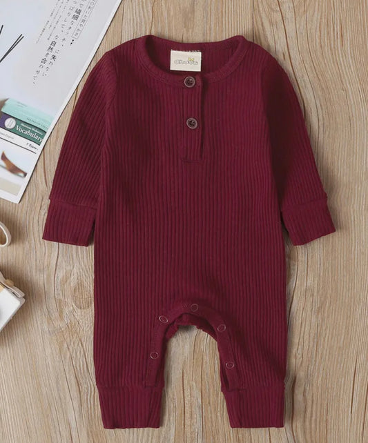 Maroon Cotton Jumpsuit