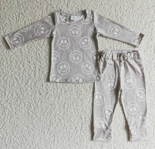 Gray Smiley Pajamas