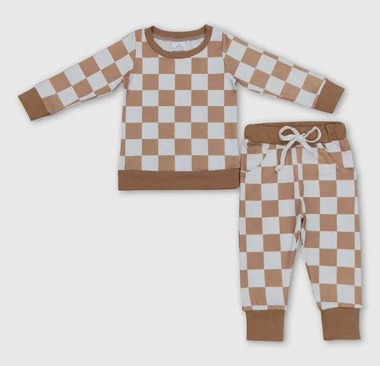 Khaki Checkered Set