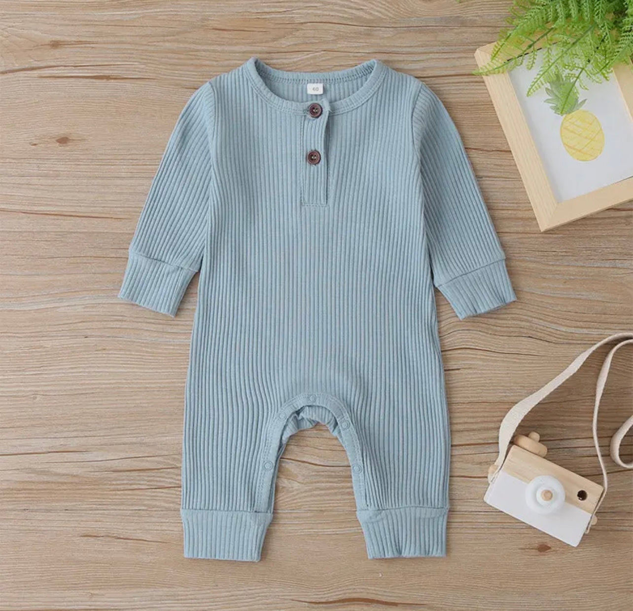 Baby Blue Cotton Jumpsuit