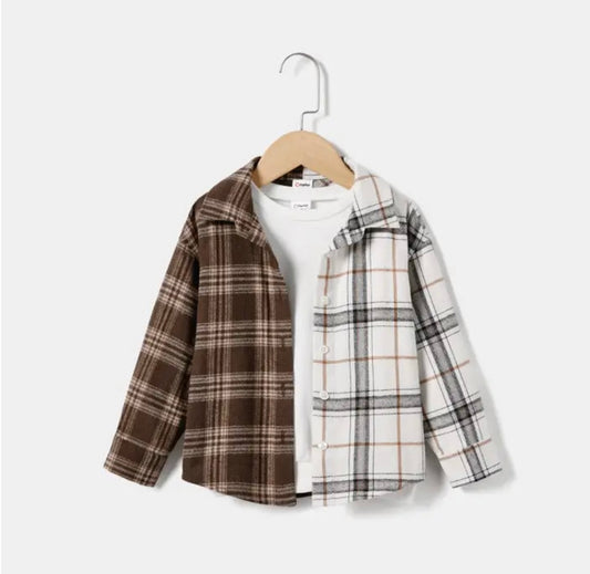 Kids colorblock flannel